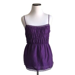 Guess Purple 100% Silk Camisole Tank Top